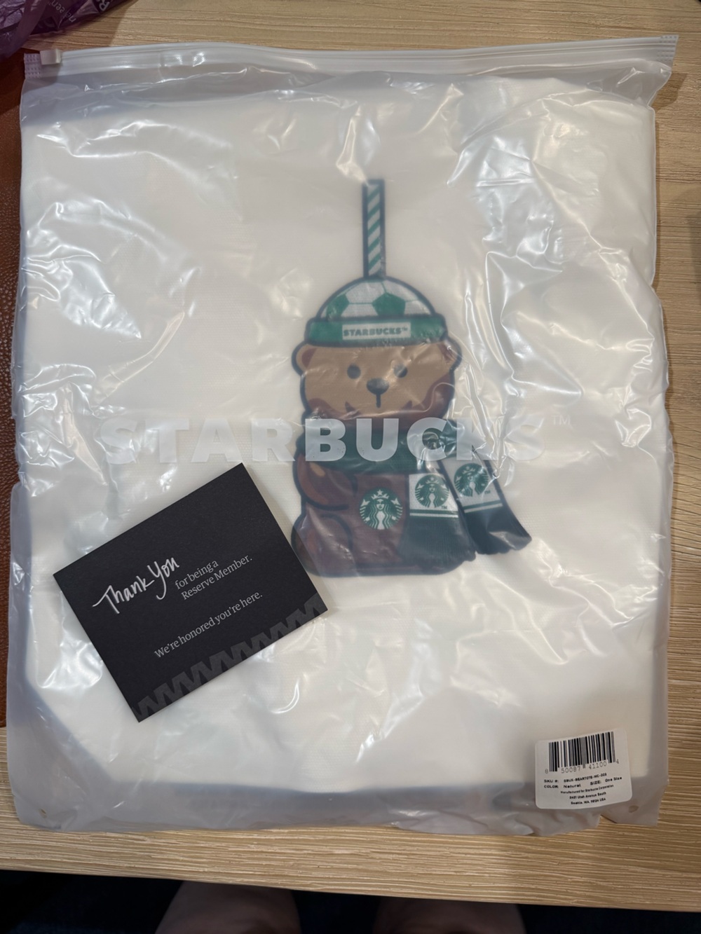 Starbucks Bearista White Tote - Soccer Edition